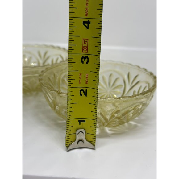 Vintage Amber Cut Glass Bowl - 4.5" Starlight Design Condiment Dish - Picture 4 of 7